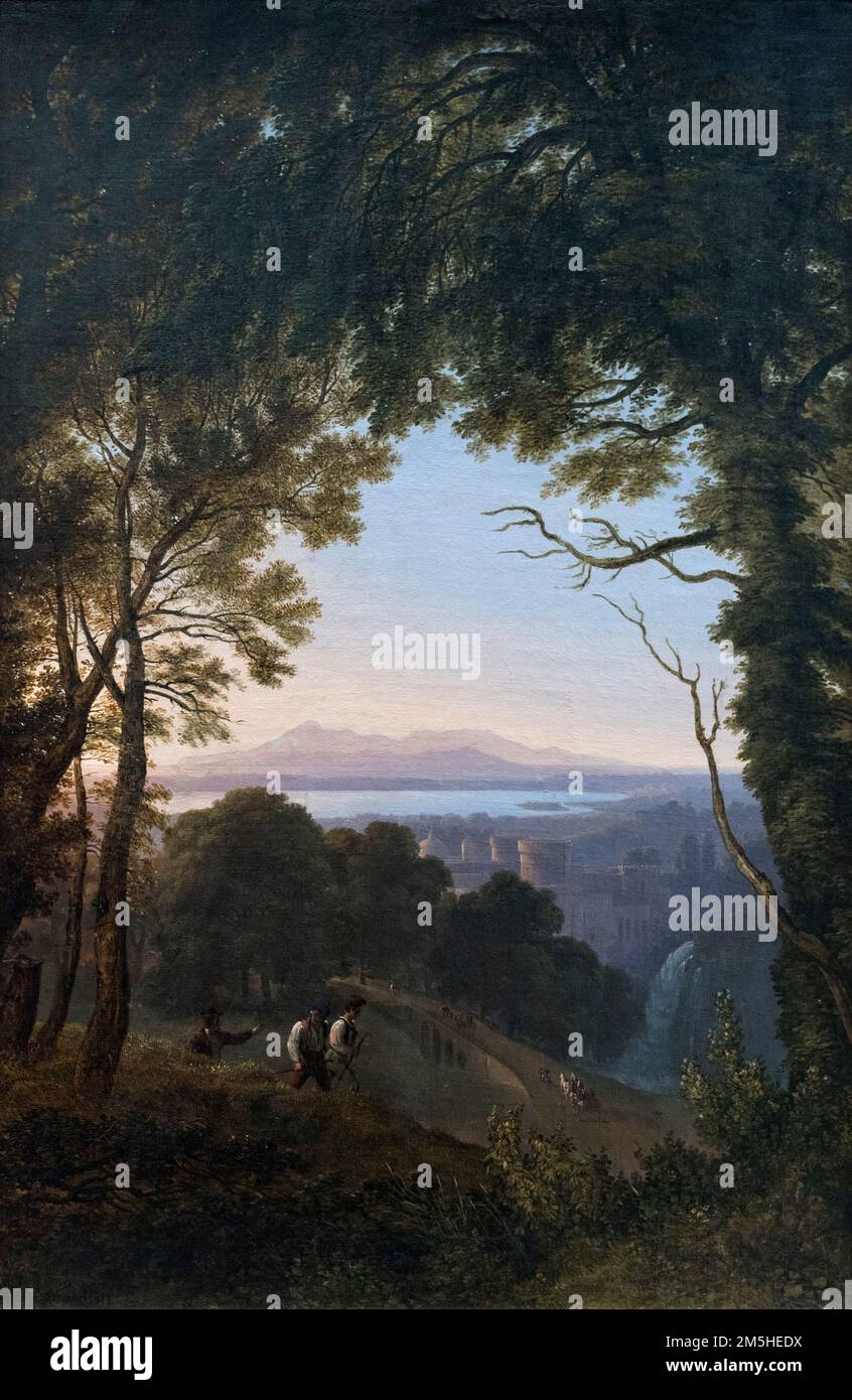Karl Friedrich Schinkel (1781-1841), Vista di un paesaggio italiano, 1817. Blick auf eine italienische Landschaft. Alte Nationalgalerie, Berlino. Olio o Foto Stock
