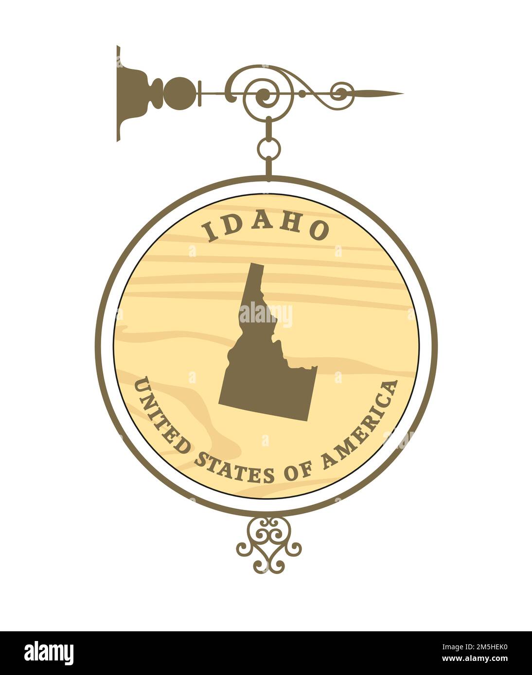 Etichetta Vintage con mappa di Idaho, vettore Illustrazione Vettoriale