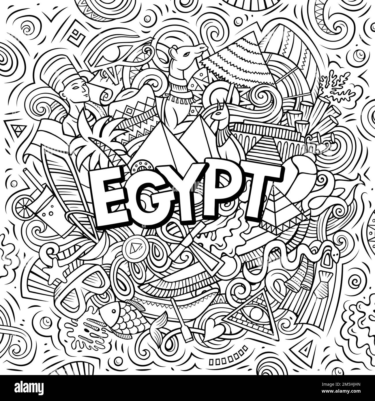 Egitto fumetto illustrazione. Design divertente Illustrazione Vettoriale