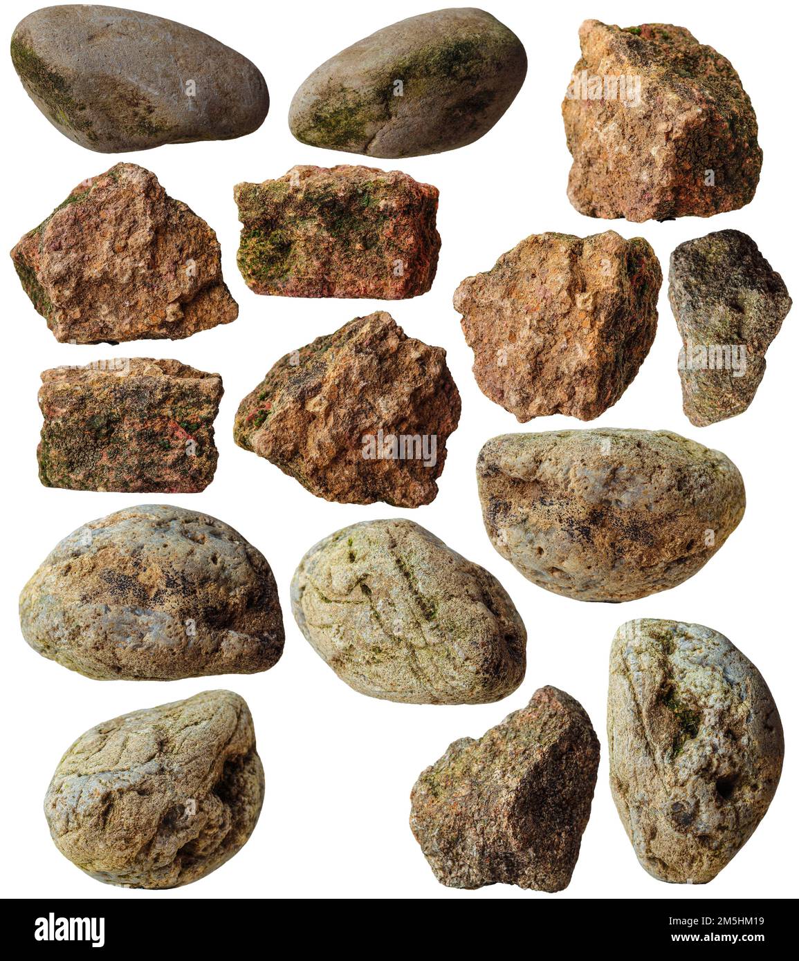 raccolta di diversi tipi di rocce isolate Foto Stock raccolta di diversi tipi di rocce isolate Foto Stock