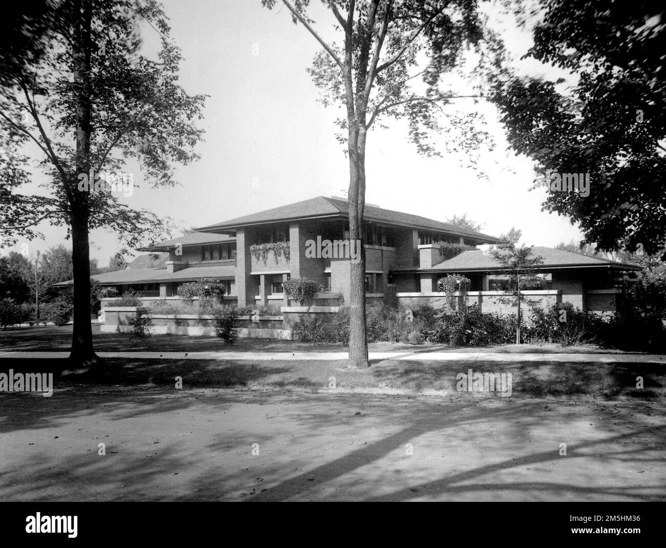 Great Lakes Seaway Trail - Darwin Martin House. Questa storica fotografia in bianco e nero mostra l'architettura incontrollata della Darwin Martin House. New York Foto Stock