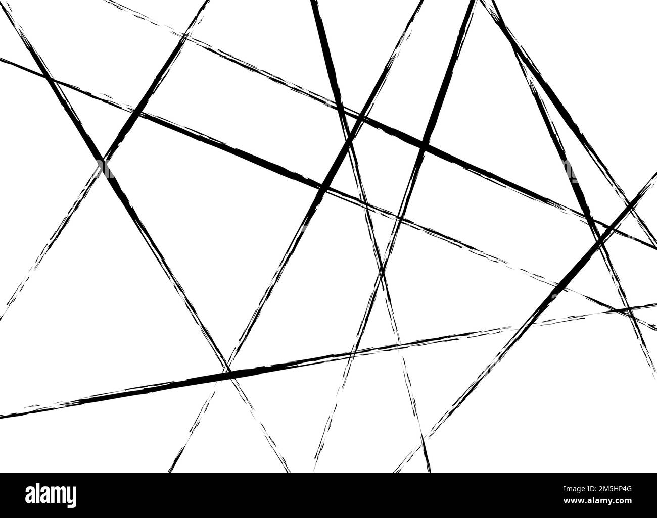Linee caotiche casuali di design moderno. Motivo nero diretto astratto. Ornamento geometrico per disegni e sfondi. Illustrazione vettoriale. Illustrazione Vettoriale