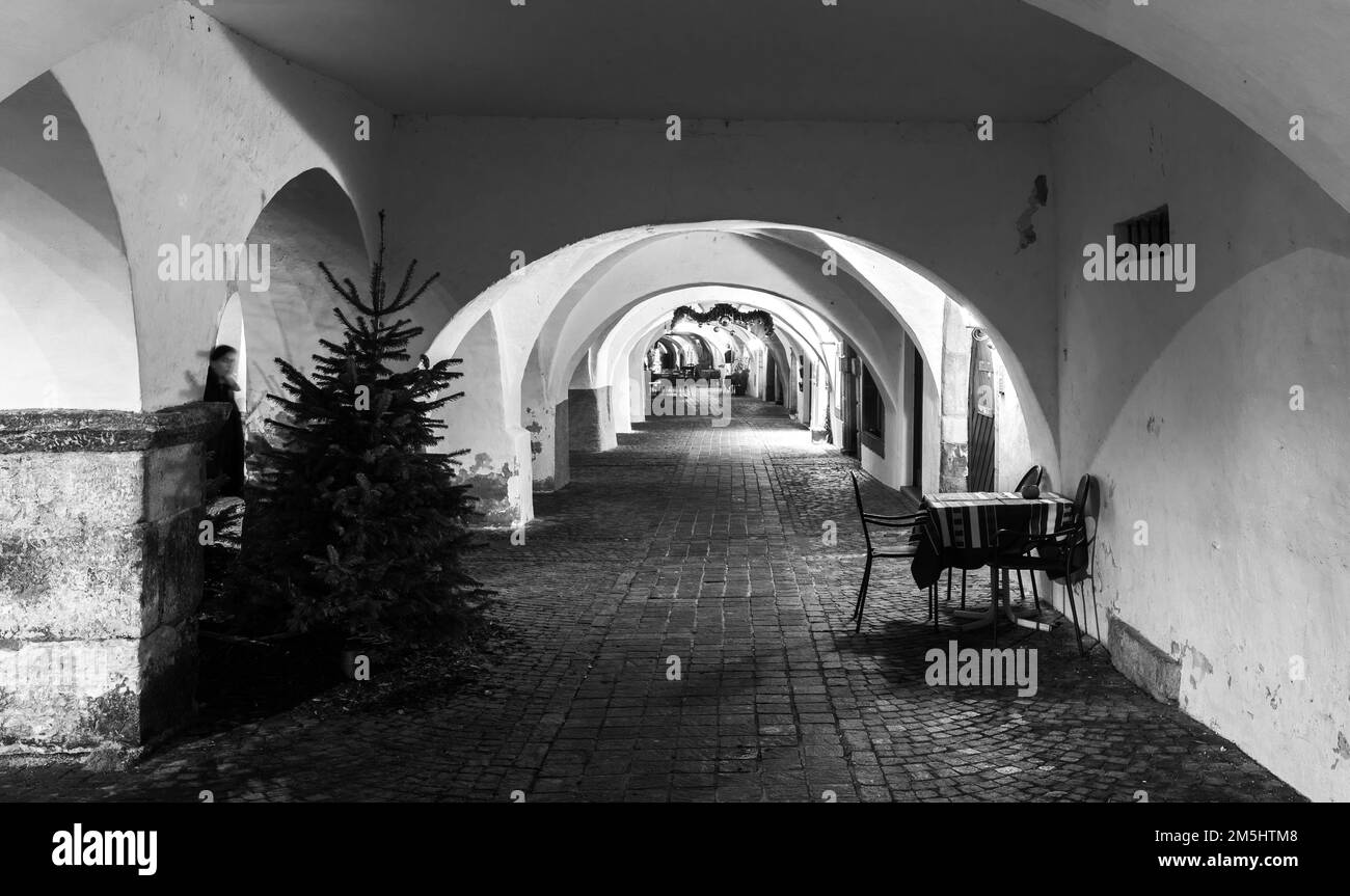 Egna in Alto Adige (Neumarkt): Il famoso centro storico durante la festa di Natale, provincia di Bolzano, Trentino Alto Adige - Italia settentrionale, Europa- Foto Stock