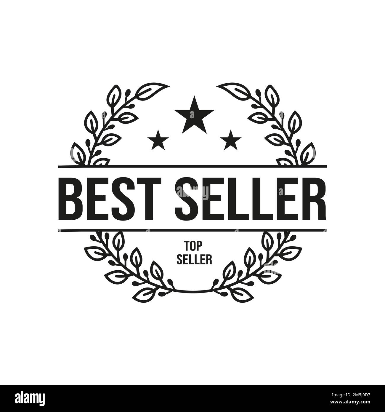 Laurel Leaf per il miglior Venditore Badge Emblem Label Design Vector Illustrazione Vettoriale