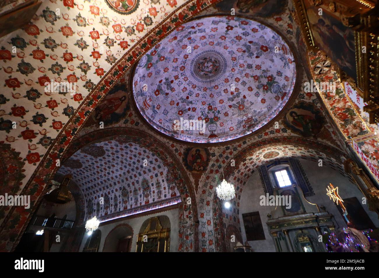 Dettagli dell'arte barocca all'interno della chiesa di San Jeronimo Tlacochahuaya, situata nel comune di San JerÃ³nimo Tlacochahuaya, a 21 km dalla capitale dello stato del Gruppo Oaxaca/Eyepix (Credit Image: © Carlos Santiago/eyepix via ZUMA Press Wire) Foto Stock