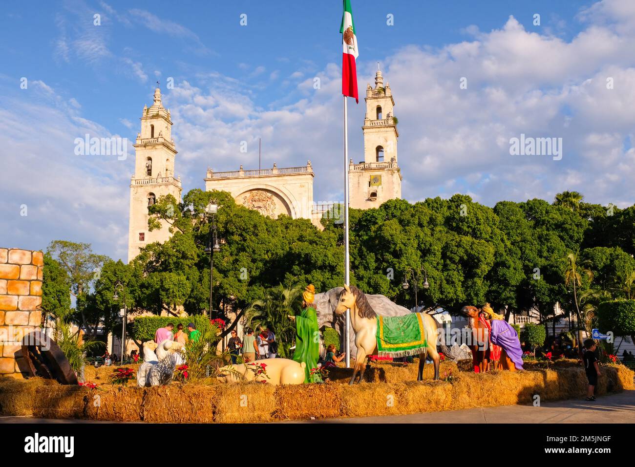 Presepe, Plaza Grande, Merida Yucatan Messico Foto Stock