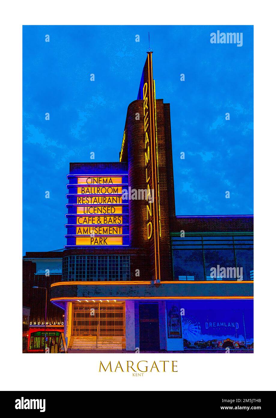 Serie di dodici manifesti di edifici Thanet ben noti Foto Stock