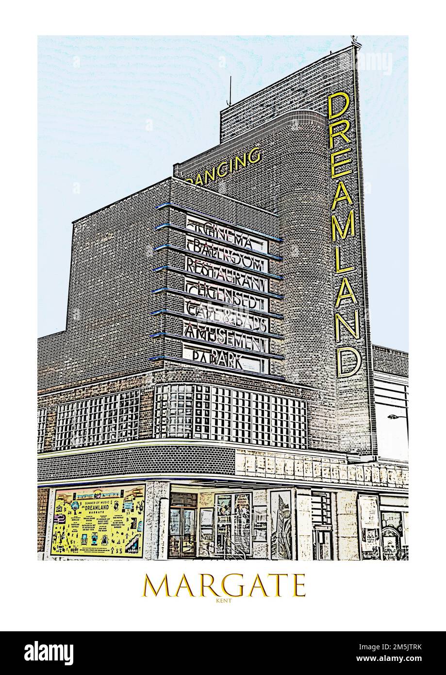 Serie di dodici manifesti di edifici Thanet ben noti Foto Stock