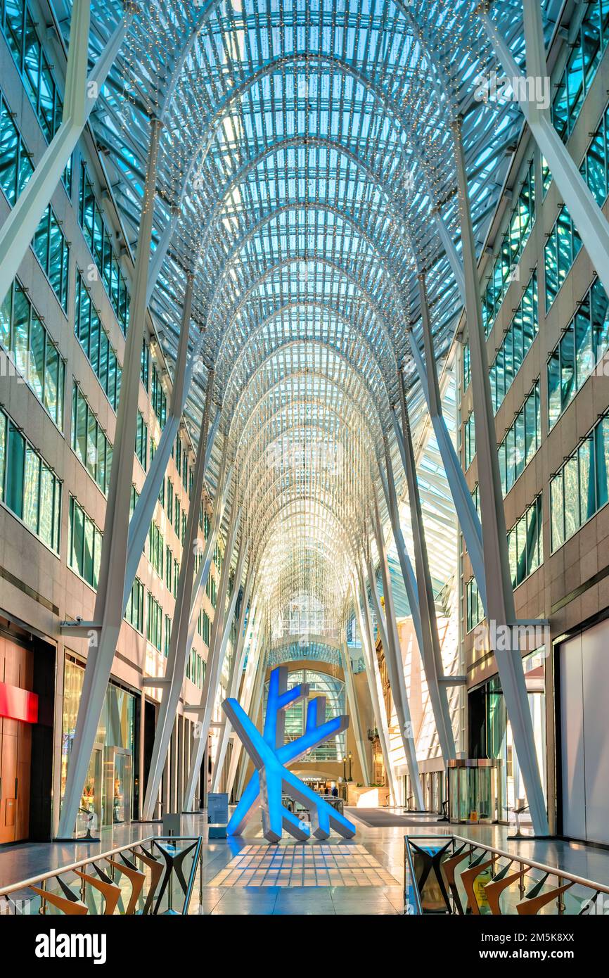 La maestosa Allen Lambert Galleria a Brookfield Place nel centro di Toronto, Ontario, Canada Foto Stock