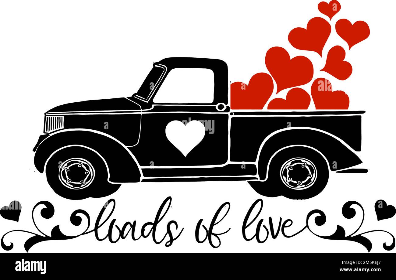 camion di san valentino Illustrazione Vettoriale