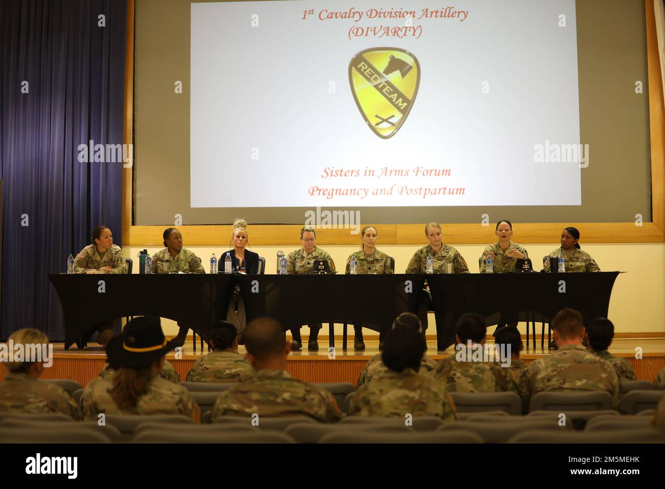 1st Cavalry Division Artillery ha ospitato un evento di mentorship delle Sisters in Arms per fornire mentorship e supporto ai Troopers a Fort Hood il 25 marzo. Foto Stock