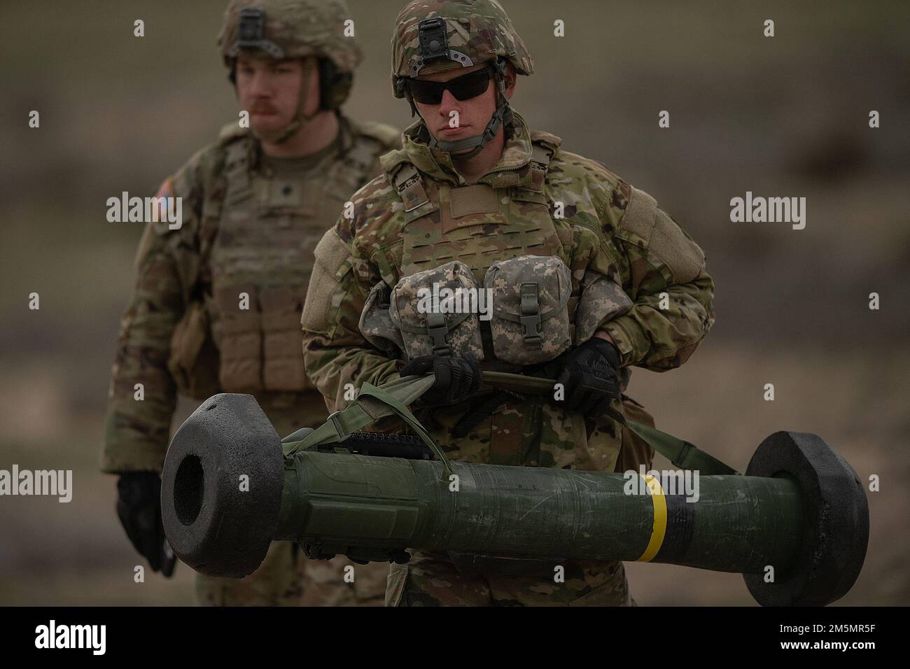 In un momento storico di addestramento per la Guardia Nazionale dell'Esercito Idaho, soldati della Charlie Company, 2-116th Combined Arms Battaglione, 116th Cavalry Brigade Combat Team, Sparato il MGF - Javelin portatile anti-missile serbatoio la Domenica mentre conducendo una serie di esercizi di campo di allenamento in programma per la settimana sulle gamme Orchard Combat Training Center. Foto Stock