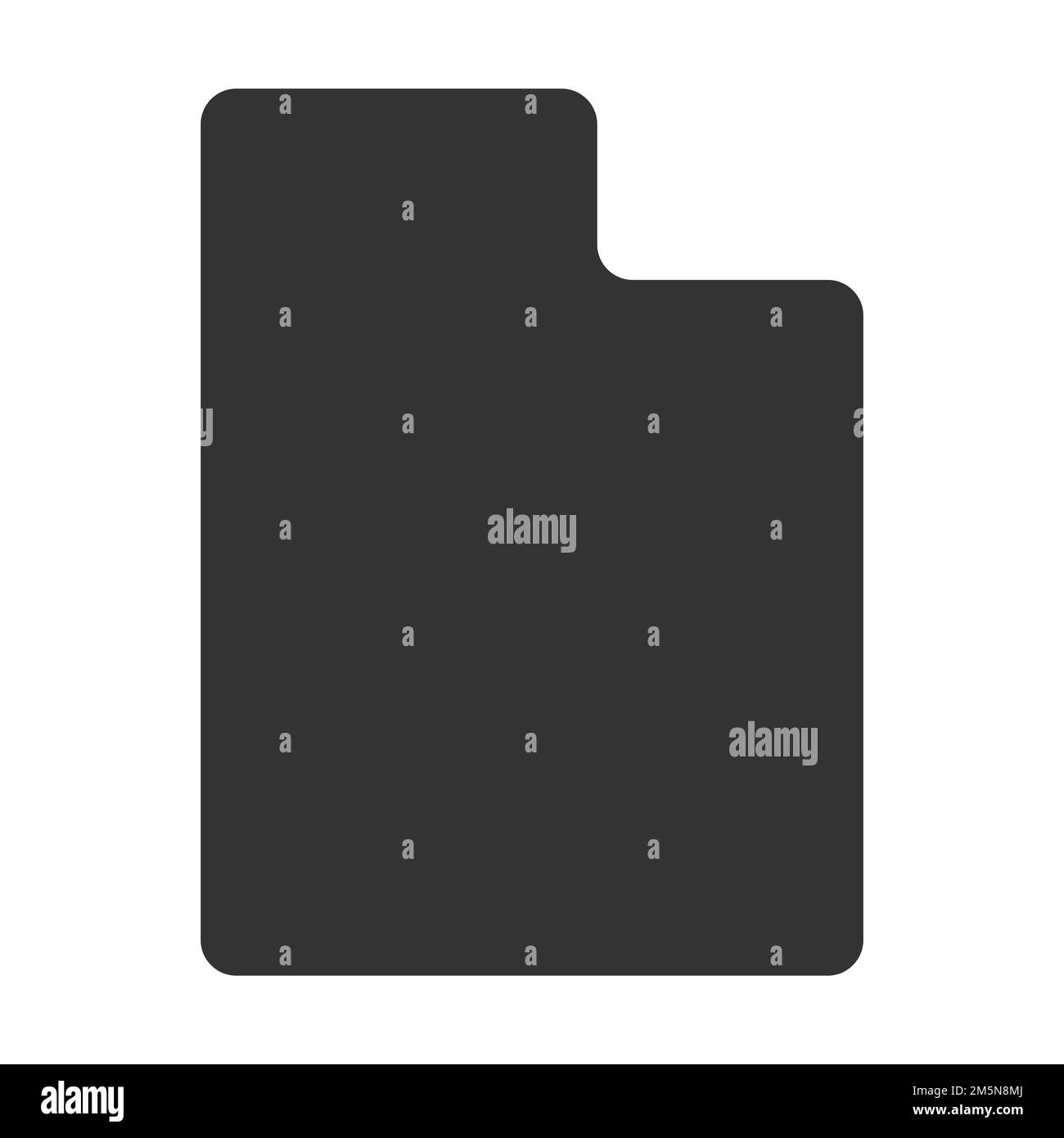 Stato dello Utah degli Stati Uniti d'America, USA. Mappa semplificata della silhouette nera spessa con angoli arrotondati. Illustrazione semplice del vettore piatto Illustrazione Vettoriale