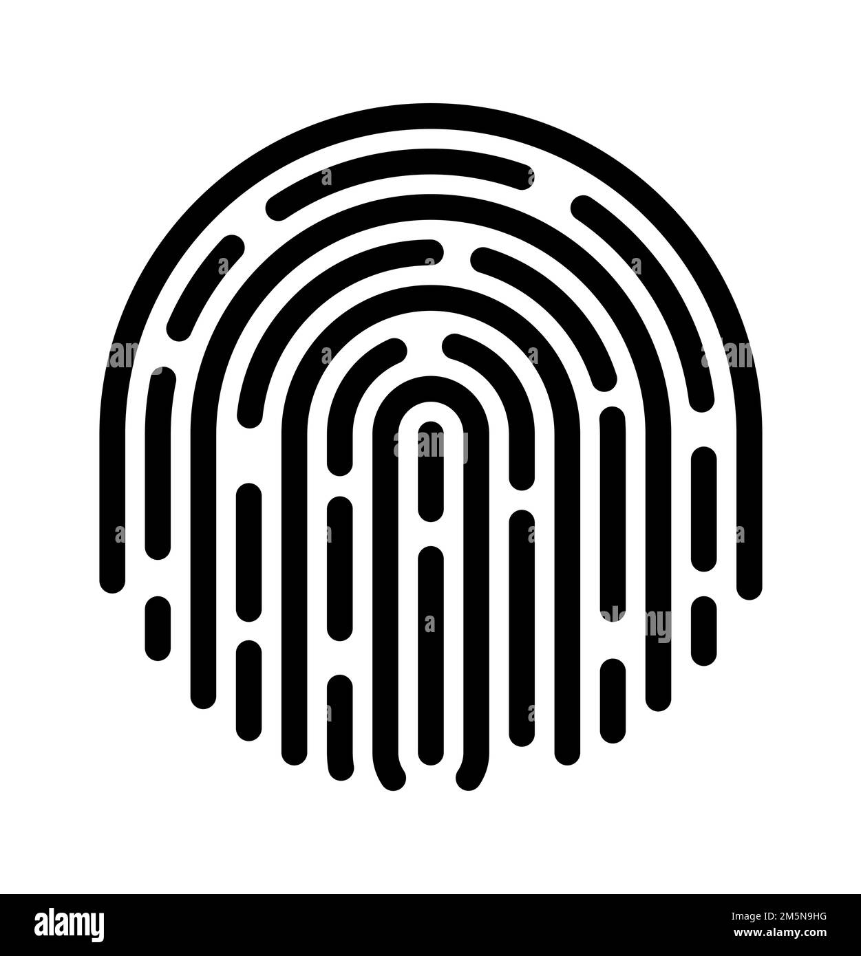 Icone delle impronte digitali. Illustrazione dell'ID touch con stampa vettoriale delle dita. Codice di verifica Illustrazione Vettoriale