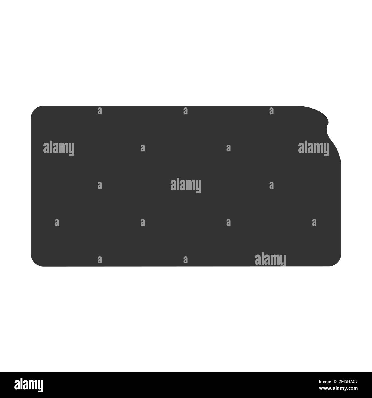 Stato del Kansas degli Stati Uniti d'America, USA. Mappa semplificata della silhouette nera spessa con angoli arrotondati. Illustrazione semplice del vettore piatto Illustrazione Vettoriale