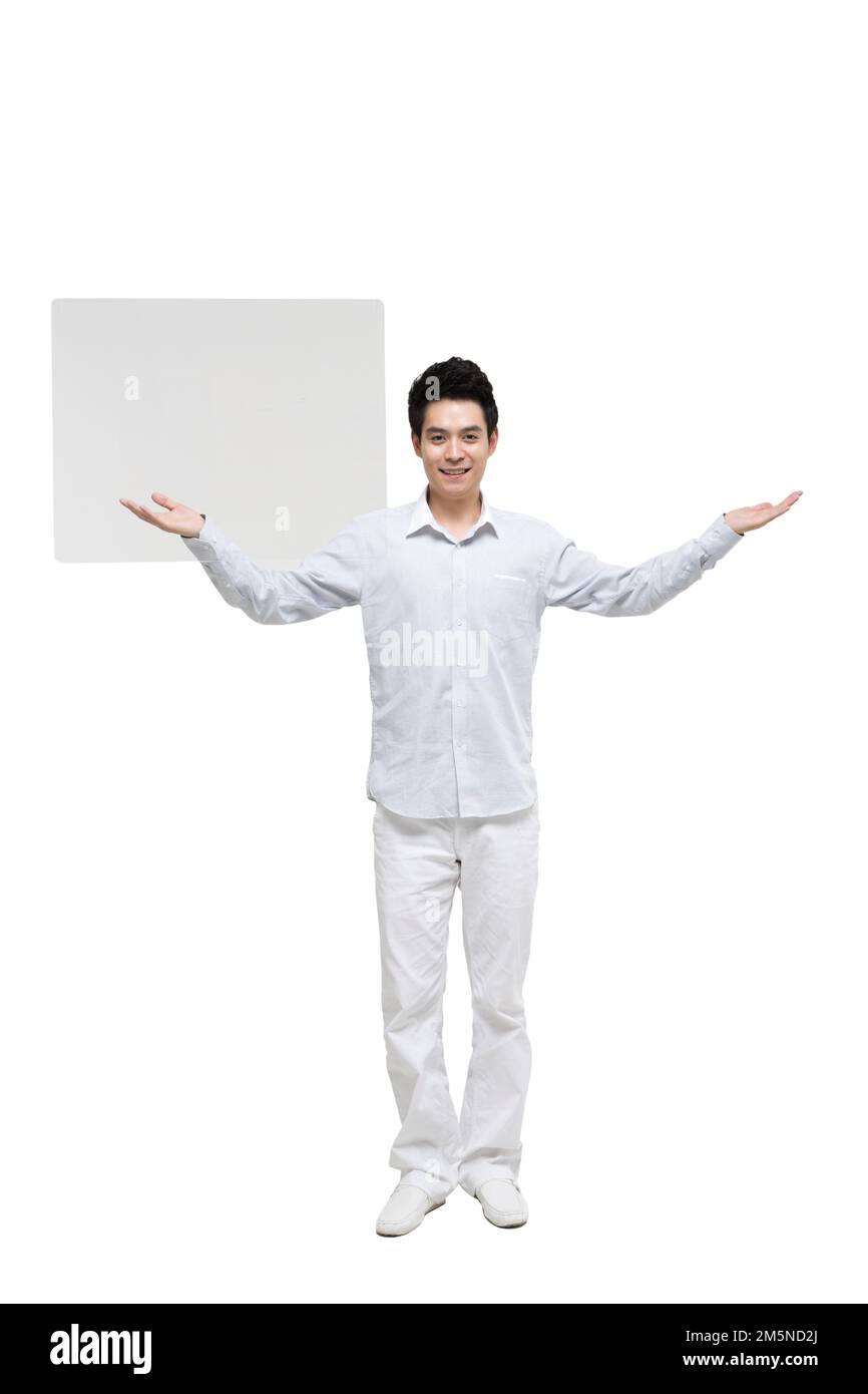 Tenda a prendere la scienza e la tecnologia di vita del giovane uomo Foto Stock