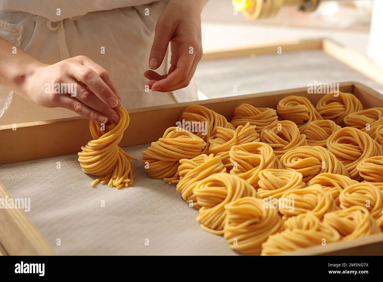 Elegante immagine della pasta fatta a mano Foto Stock