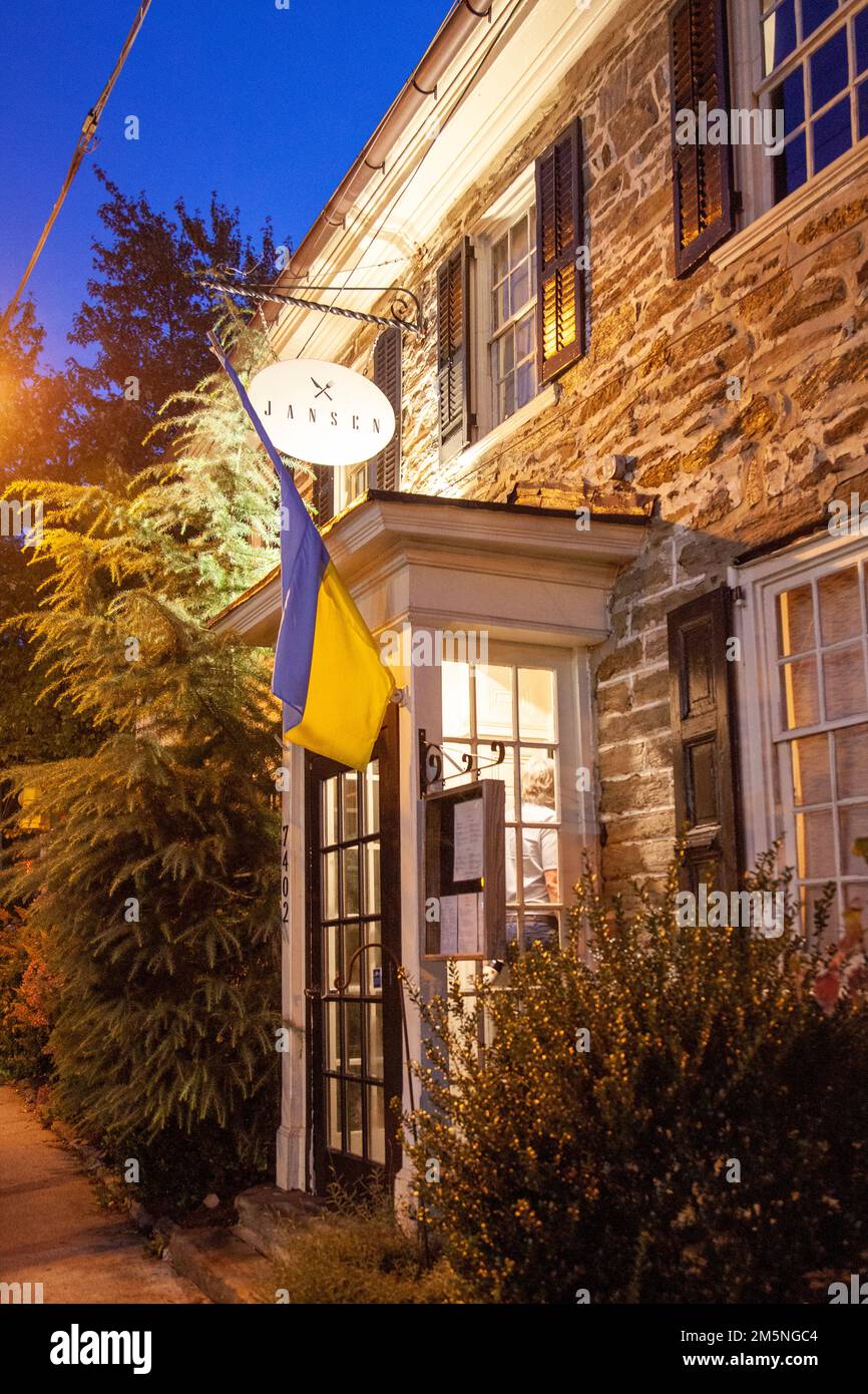 Jansen Restaurant su Chestnut Hill a Philadelphia, Stati Uniti Foto Stock