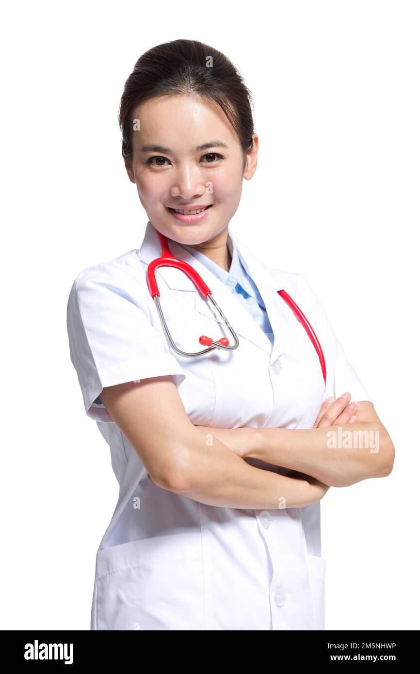 Capannone giovane dottore femminile Foto Stock