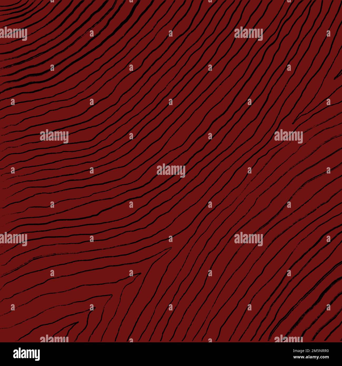 Linee curve disegno a mano astratto texture illustrazione su sfondo bordeaux. Foto Stock