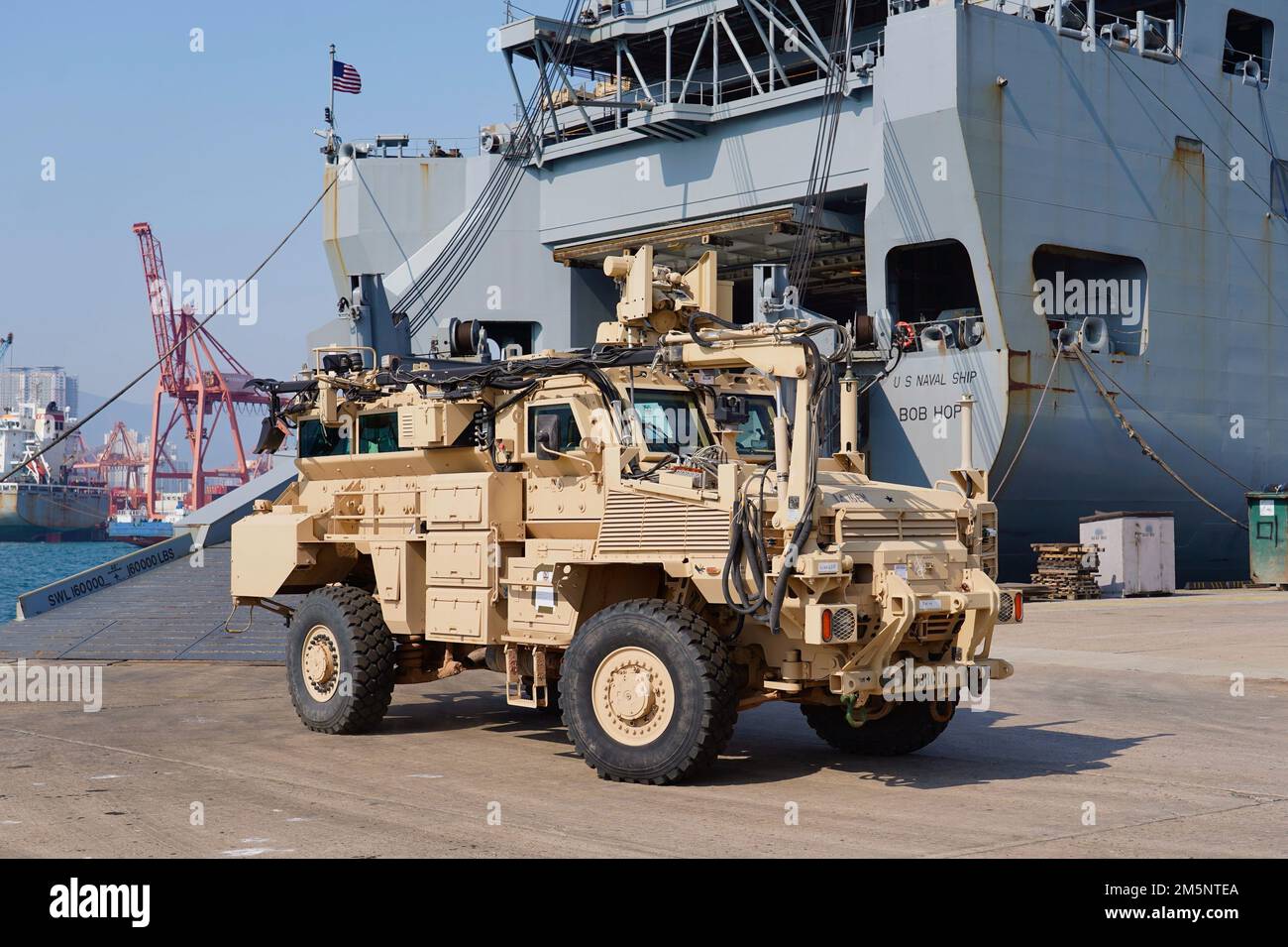 A partire dalla fine di febbraio, la 1st Armored Brigade Combat Team, 1st Armored Division, di Fort Bliss, Texas, ha iniziato ad arrivare in Corea come la successiva squadra di combattimento a brigata corazzata rotazionale per supportare 2nd Infanttry Division/ROK-US Combined Division e l'Ottava Armata. Foto Stock