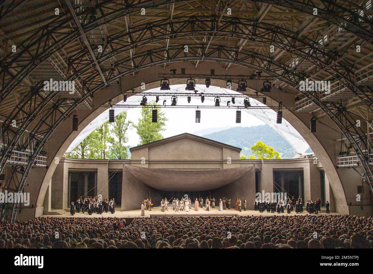 Scena con coro, Oberammergau Passion Play 2022 Foto Stock