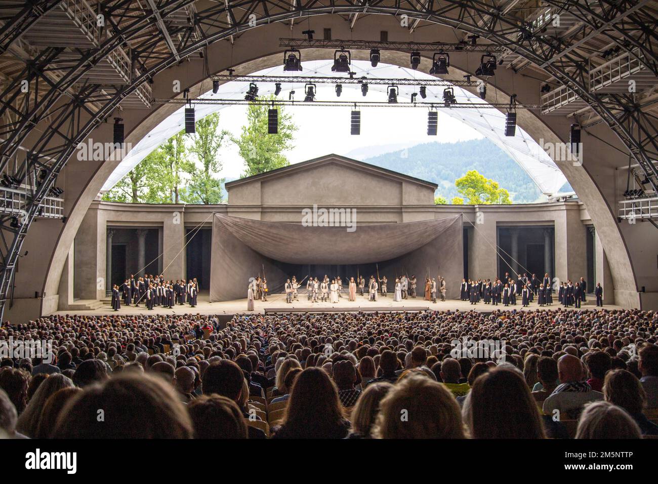 Scena con coro, Oberammergau Passion Play 2022 Foto Stock