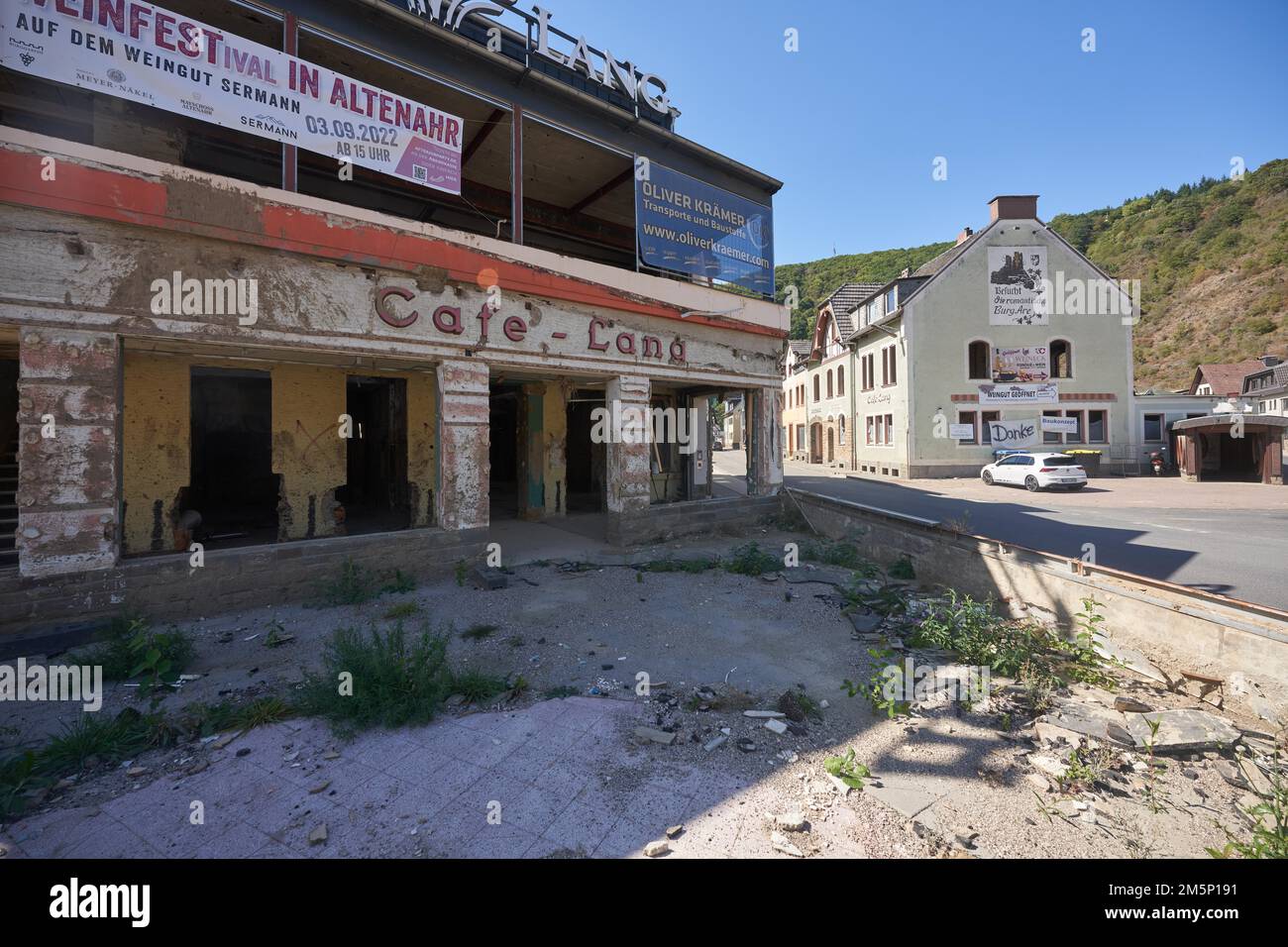 Danni da inondazioni, disastri da inondazioni, Altenahr, Renania-Palatinato, Germania Foto Stock