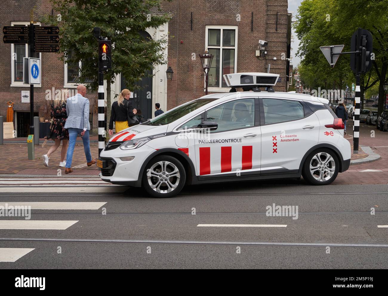 Sorveglianza, Parcheggio, Amsterdam, Olanda del Nord, Paesi Bassi Foto Stock