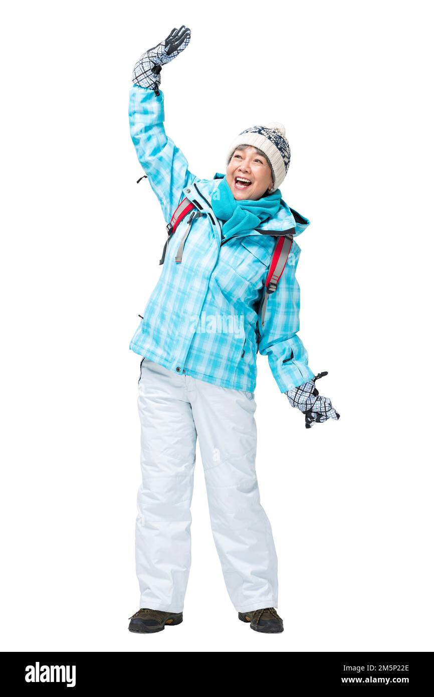 Donne anziane viaggio invernale Foto Stock