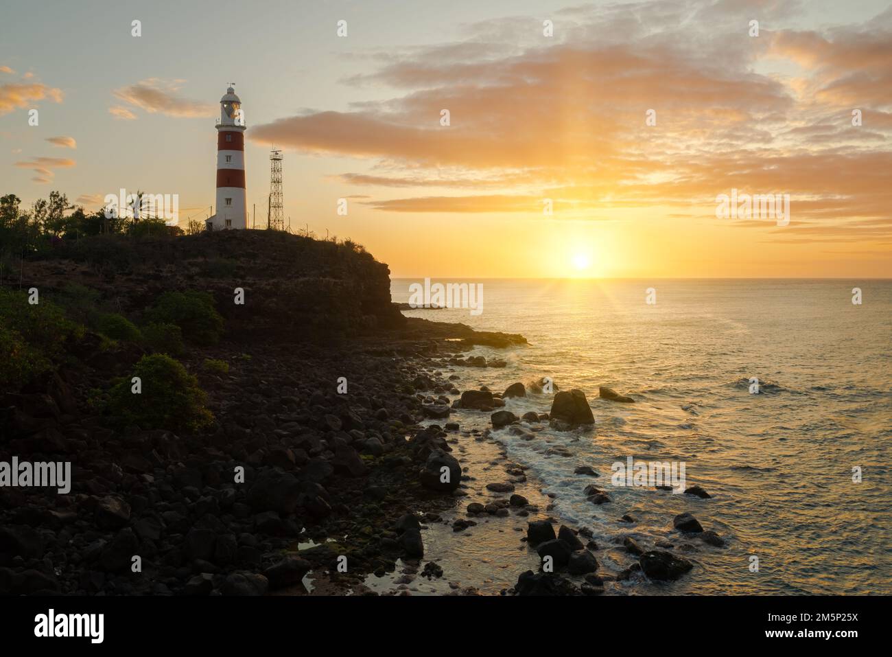 Faro di Albion nel quartiere di Plaines wilhems, Mauritius. Questo edificio ha più di 100 anni e funziona tutti i giorni. Vicino alla città di Albion è in Foto Stock