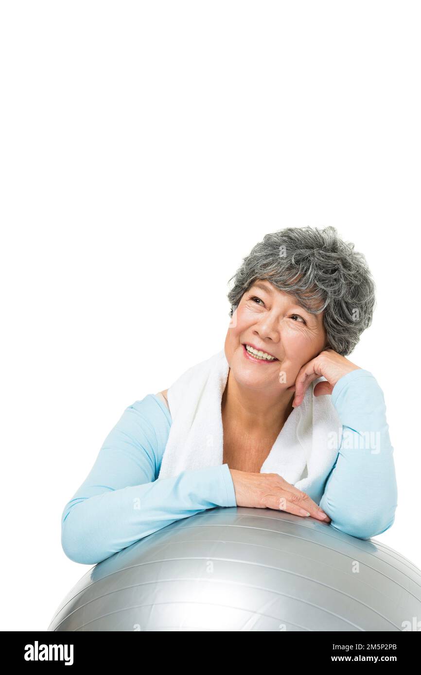 Donne più anziane con la palla Foto Stock