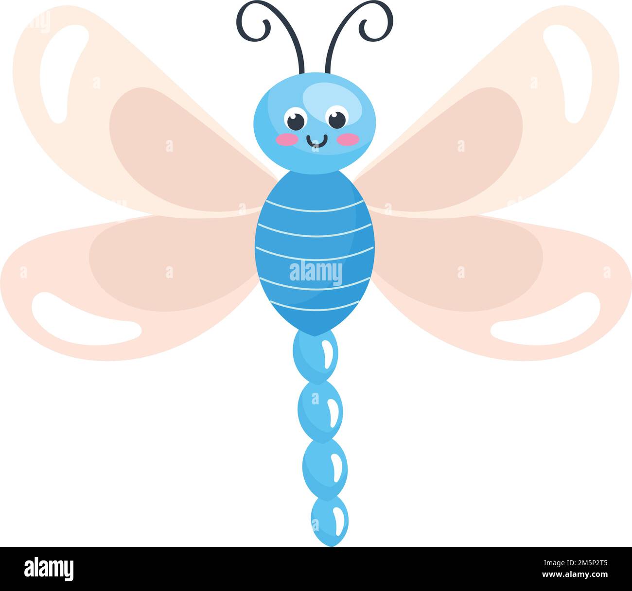 animale di insetto di libellula blu Illustrazione Vettoriale