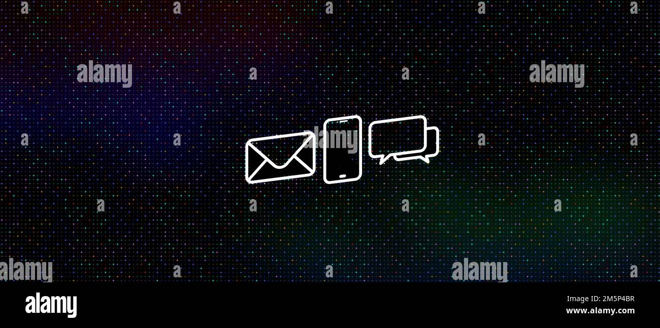Contatti, contatto e-mail, chiamata, messaggio, assistenza, Landing page, background, frontespizio, servizi aziendali, supporto tecnico, Centro di supporto, sociale Foto Stock