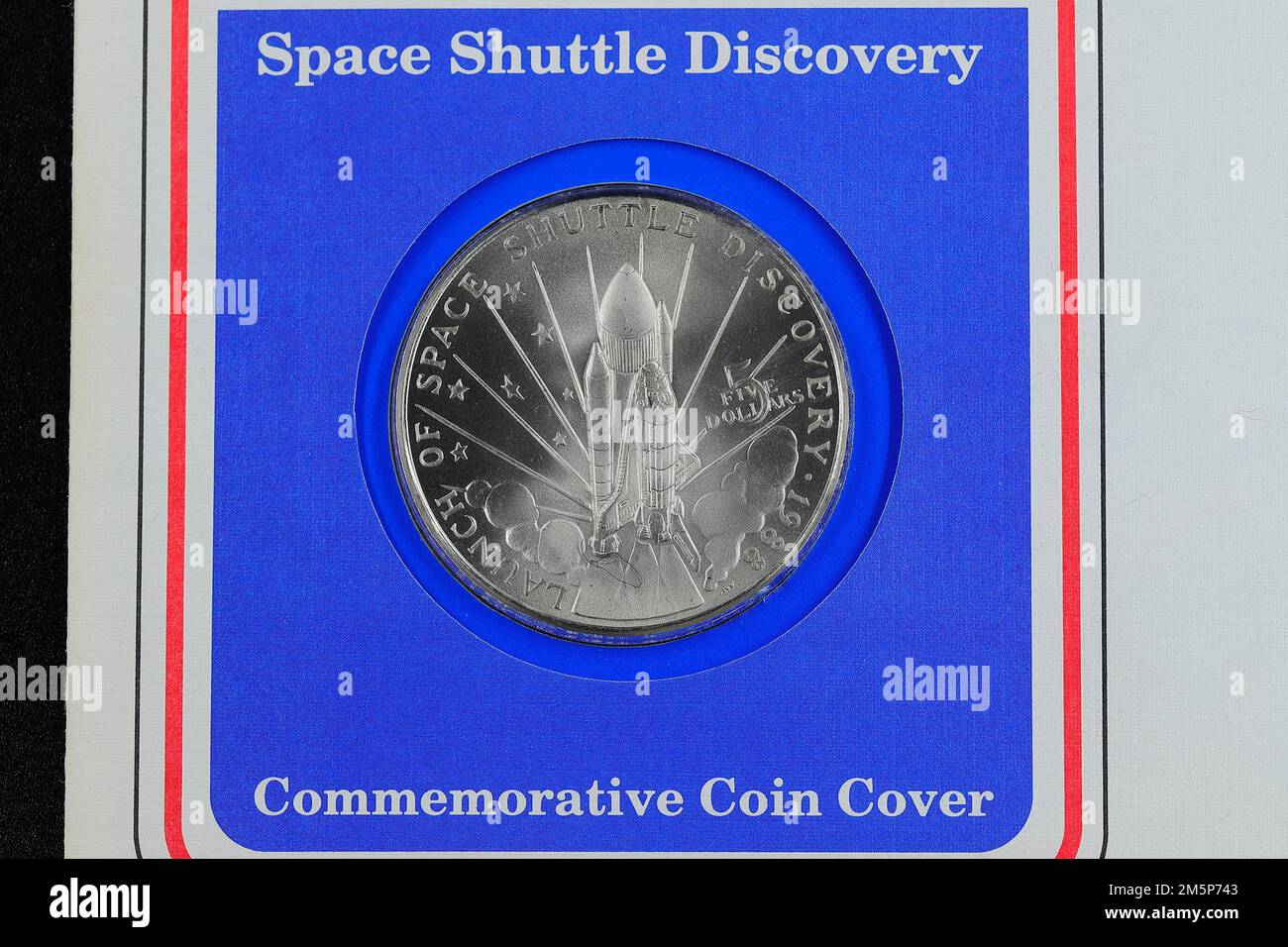 Primo piano di un cappotto dello Space Shuttle per ricordare il lancio dello Space Shuttle Discovery il 29th settembre 1988 dal Kennedy Space Centre Foto Stock