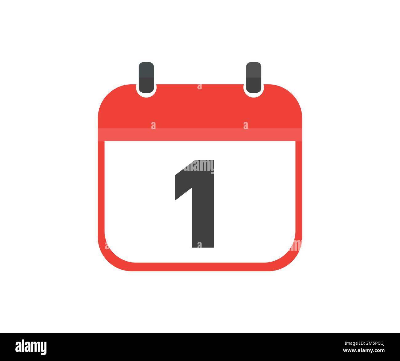 Calendario semplice con data 1, logo del giorno uno. Calendario icona flat giorno 1. Simbolo di promemoria. Data di pianificazione dell'evento. Vettore orario appuntamento riunione. Illustrazione Vettoriale