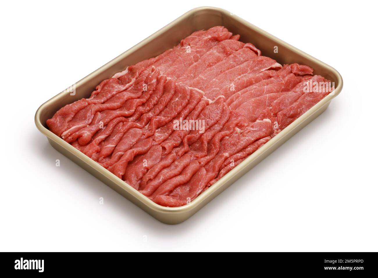 Carne di agnello tagliata a fette sottili per shabu shabu cinese in pentola calda Foto Stock
