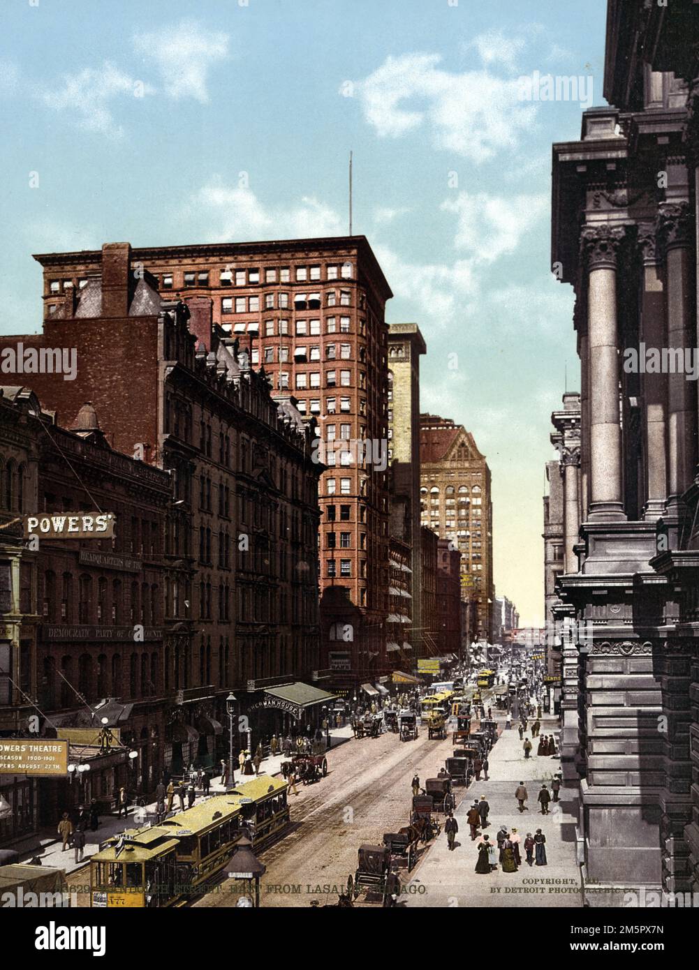 Randolph Street est da LaSalle, Chicago USA - Detroit Publishing Co - Photochrom print Foto Stock