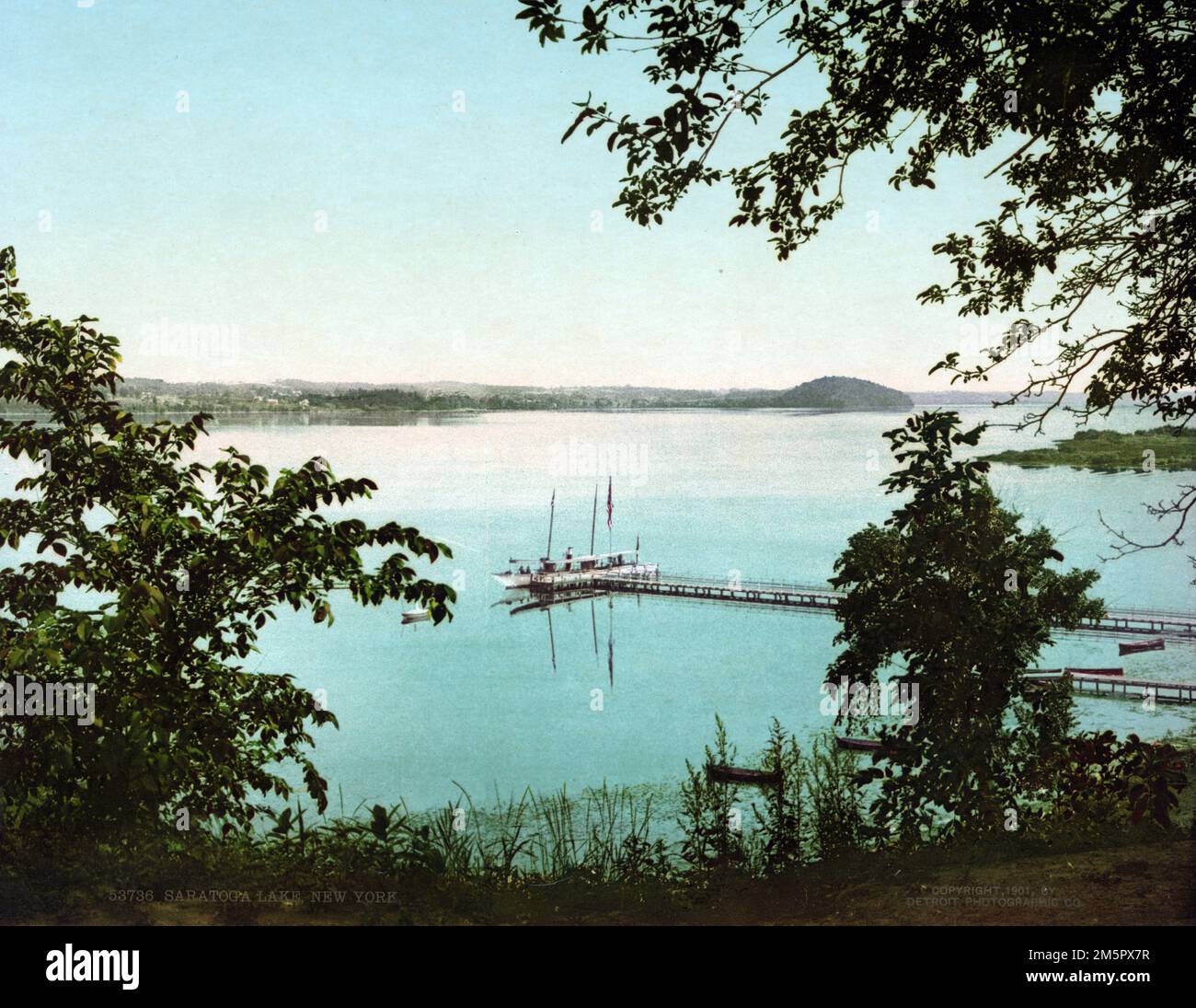 Saratoga Lake, New York, USA c 1901 - Detroit Publishing Co - Photochrom print Foto Stock