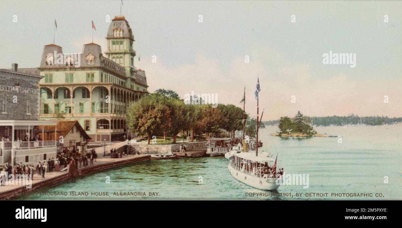 Thousand Island House, Alexandria Bay, USA c 1901 - Detroit Publishing Co - stampa Photochrom Foto Stock