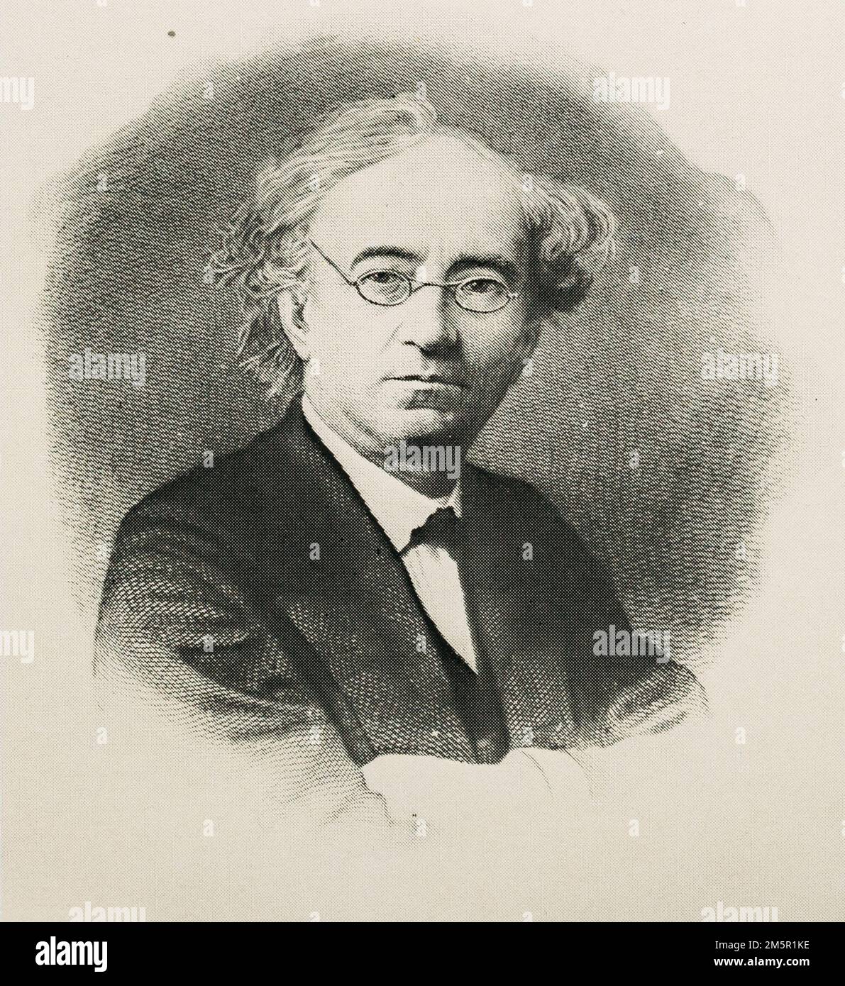 Incisione di Fyodor Tyutchev fu Un poeta e diplomatico russo. Ritratto dell'incisione Fyodor Tyutchev era Un lyricist russo, pensiero-poeta. Foto Stock