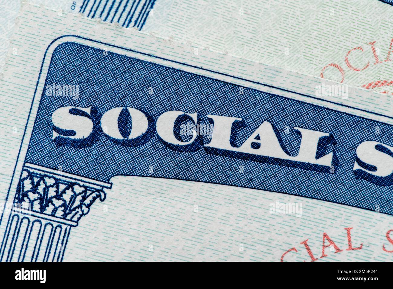 L'Amministrazione della previdenza sociale degli Stati Uniti rilascia un numero di previdenza sociale come documento di identificazione individuale, una carta di previdenza sociale. Foto Stock