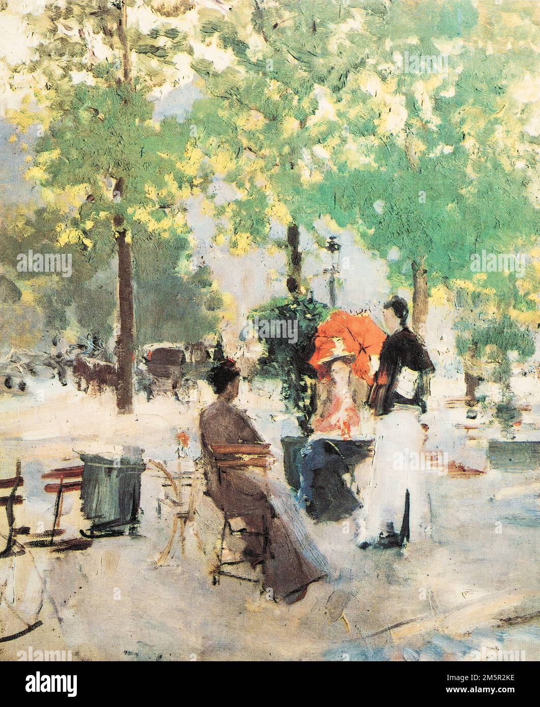 Dipinto dell'artista russo Konstantin Korovin, caffè parigino. Korovin era il principale pittore impressionista russo. Foto Stock