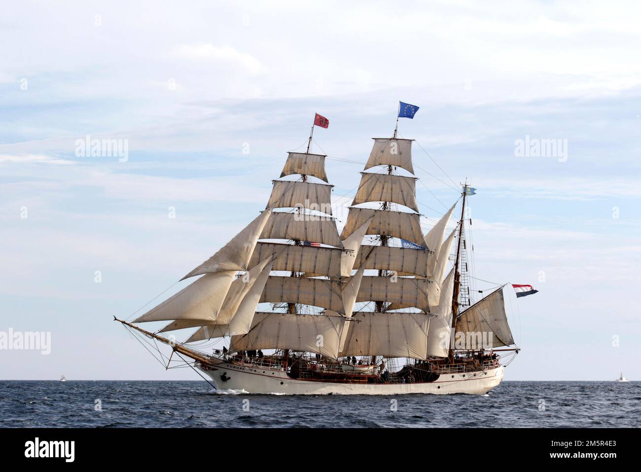 Barque olandese Europa, partenza gara Sail Boston, 2017 Foto Stock