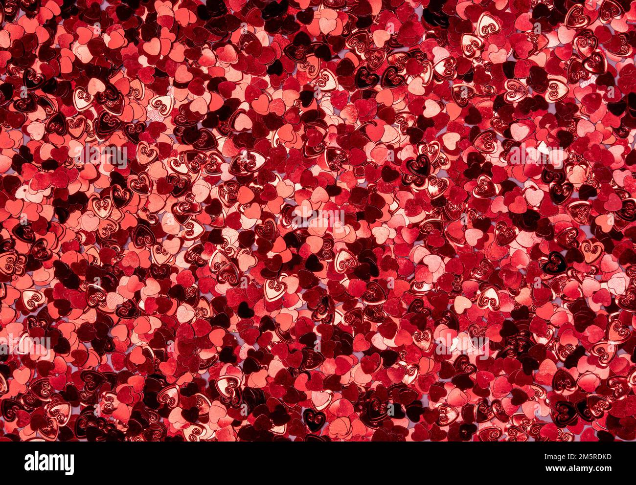 San Valentino sfondo. Cuori rossi glitter Foto Stock