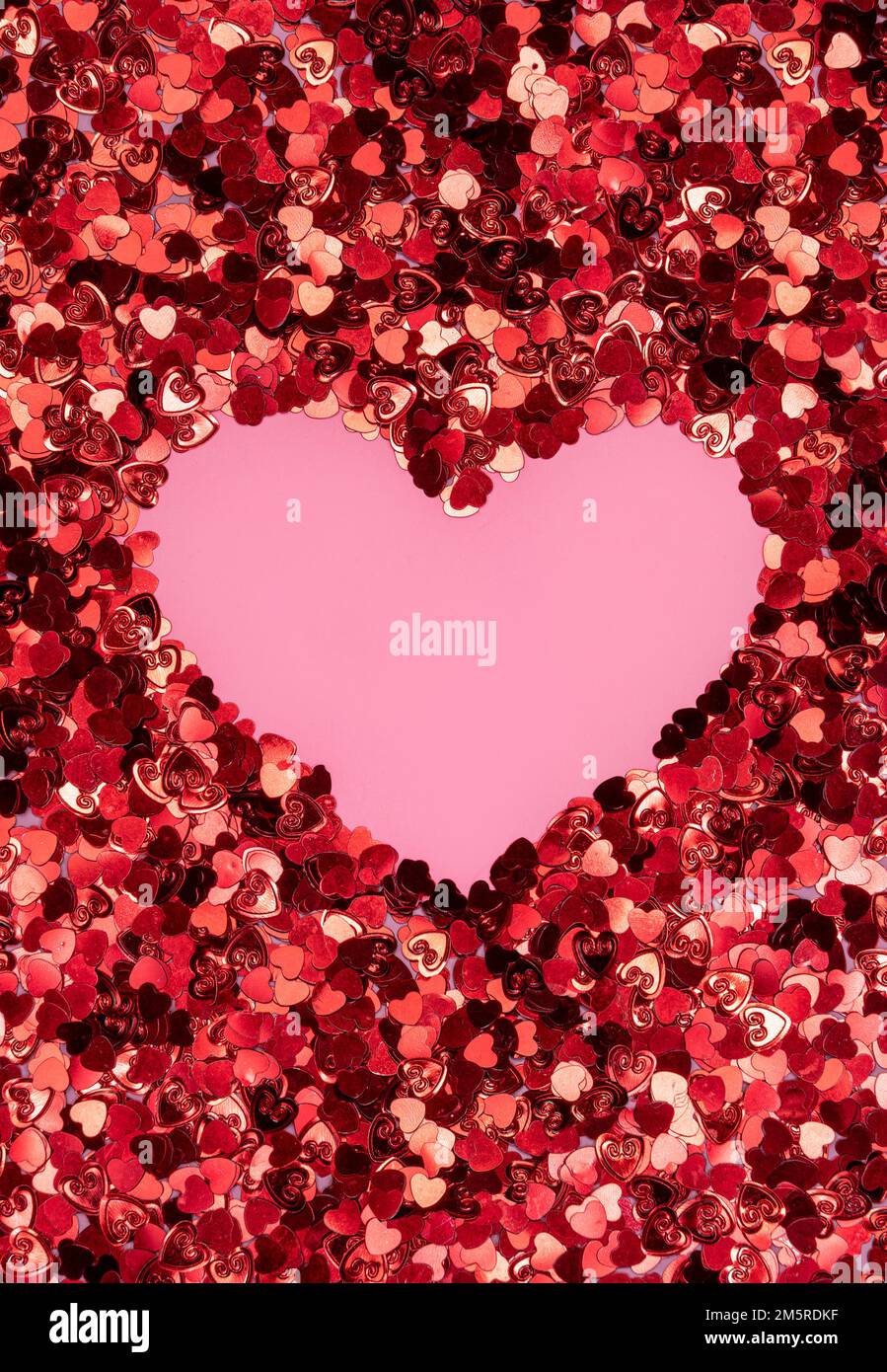 San Valentino sfondo. Cuori rossi glitter Foto Stock