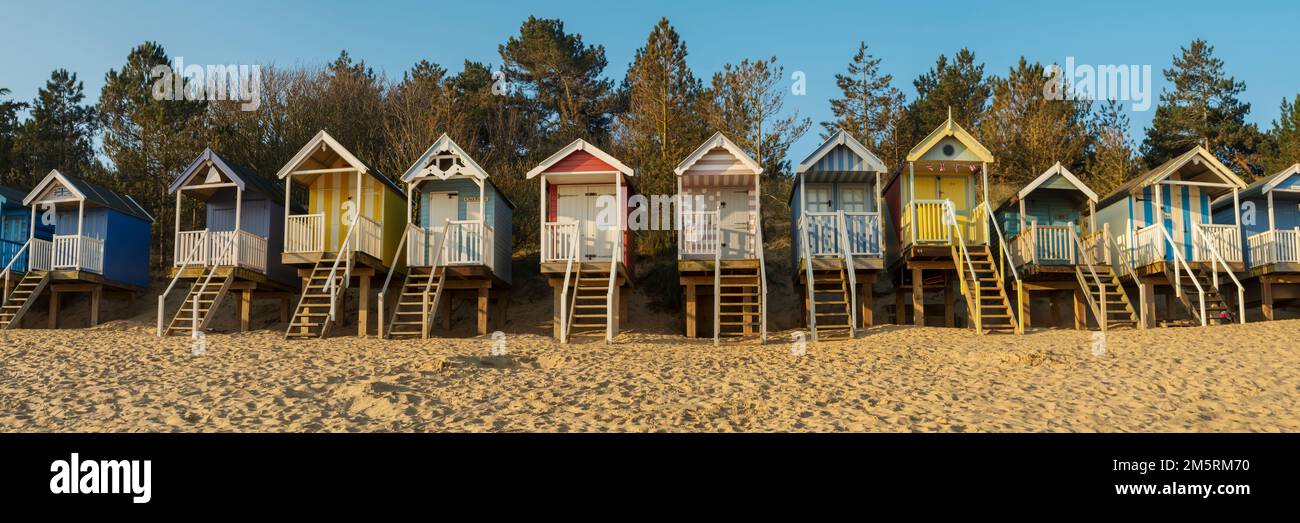 Capanne sulla spiaggia a Wells-Next-the-Sea Foto Stock