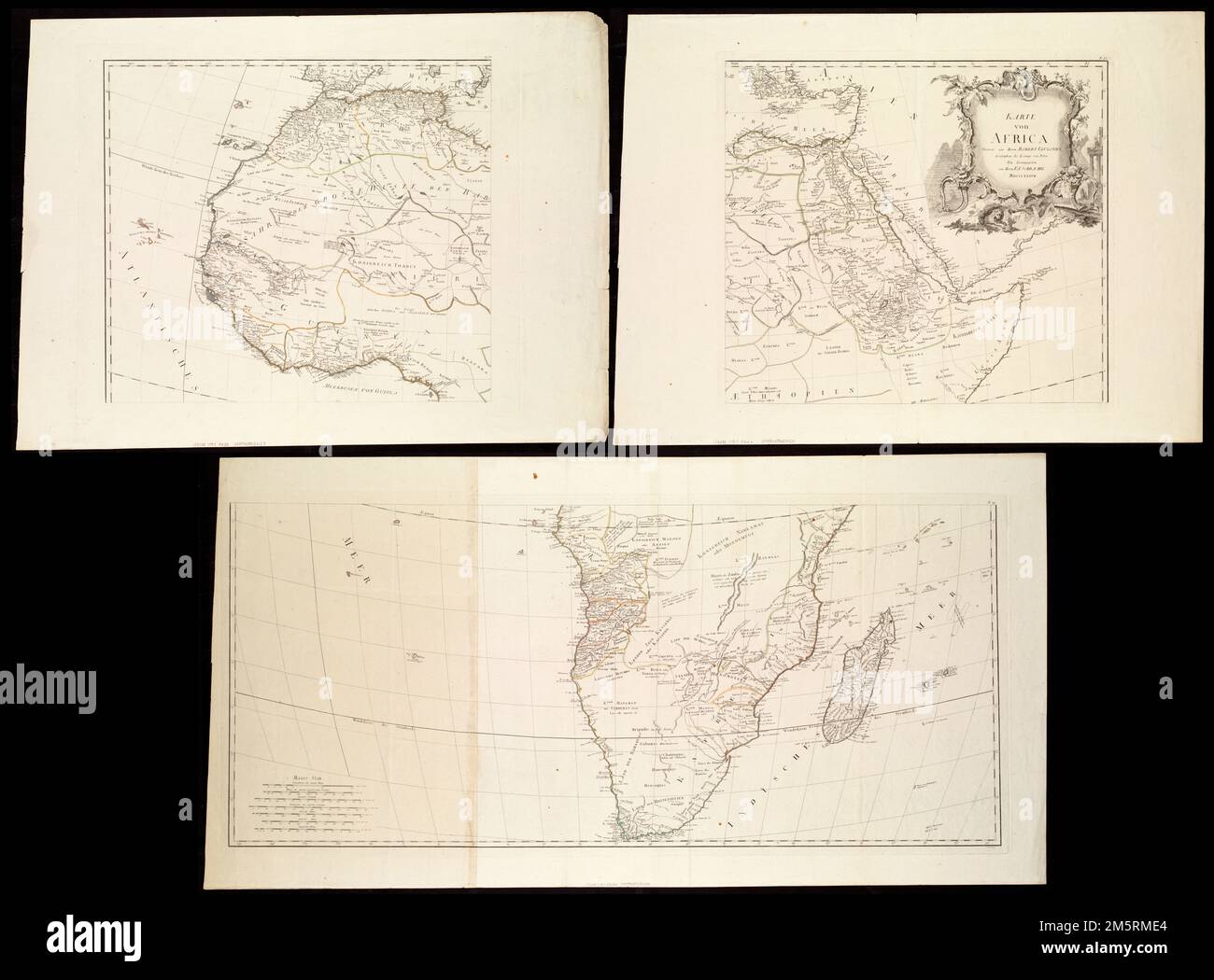 Karte von Africa. Rilievo mostrato in figura. Nell'angolo in basso a destra: 'H. Benedicti sc.' Nord-Ovest Africa foglio: N. 17. Nord Est Africa foglio: N.18. Africa Meridionale foglio: N.19.... , Africa Africa Foto Stock