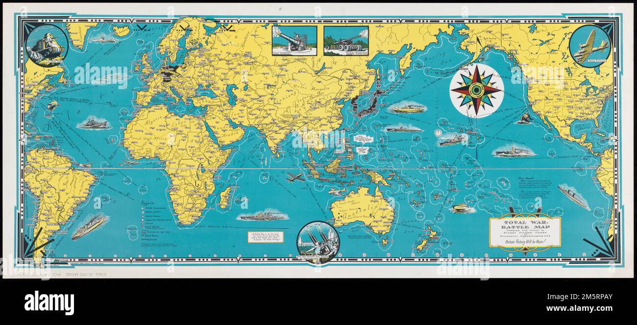 Mappa totale della battaglia di guerra. Mappa grafica. Include illustrazioni di artiglieria e veicoli.... , Mondo Foto Stock