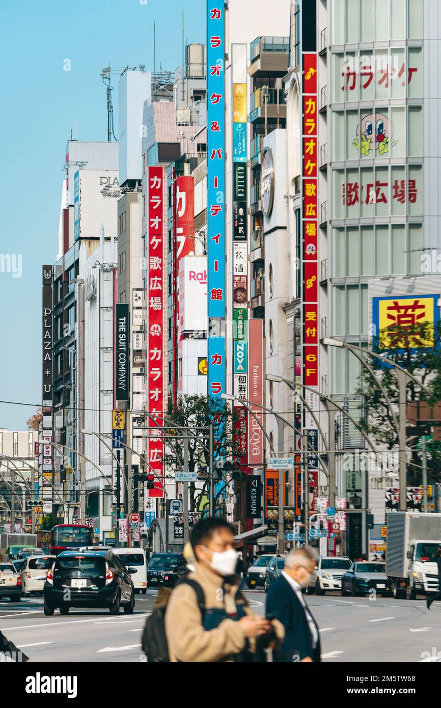 Persone per le strade di Akihabara, Tokyo Foto Stock